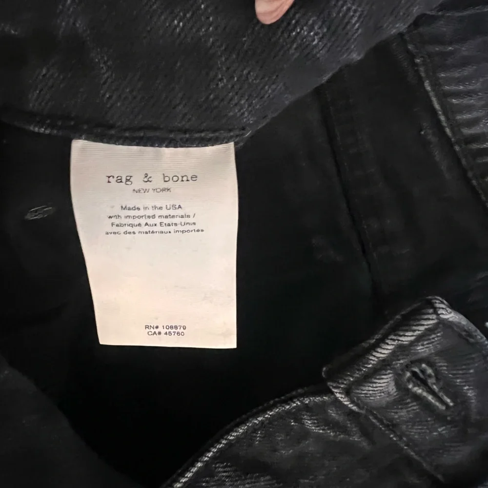 Rag & Bone Nina High-Rise Flare Jeans Black Raw Hem Size 25